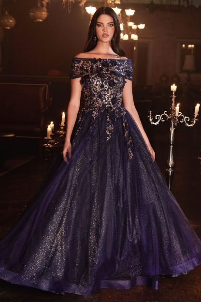 Carla Navy Blue and Gold LTD Formal Dresses - In Store Today or 7 Day Delivery Formal Dresses Online Australia