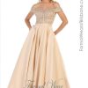 Champagne Off Shoulder LTD Clearance S A L E ! In Store Today or 7 Day Delivery Formal Dresses Online Australia