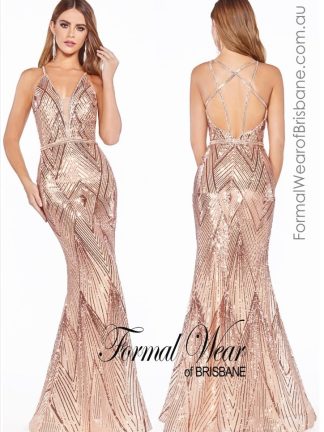 Gold Bronze Shimmer Aline LTD Clearance S A L E ! In Store Today or 7 Day Delivery Formal Dresses Online Australia