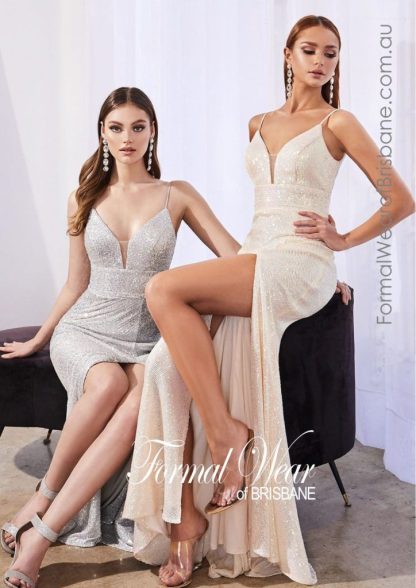 White Opal Sequin LTD Clearance S A L E ! In Store Today or 7 Day Delivery Formal Dresses Online Australia