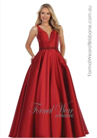 Mikado Deep Red LTD Clearance S A L E ! In Store Today or 7 Day Delivery Formal Dresses Online Australia