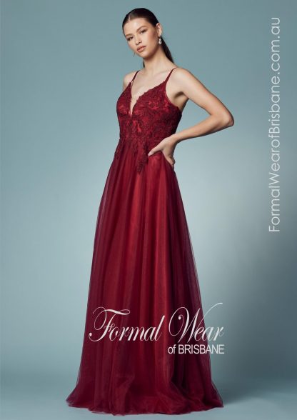 Nerissa Burgundy LTD Clearance S A L E ! In Store Today or 7 Day Delivery Formal Dresses Online Australia