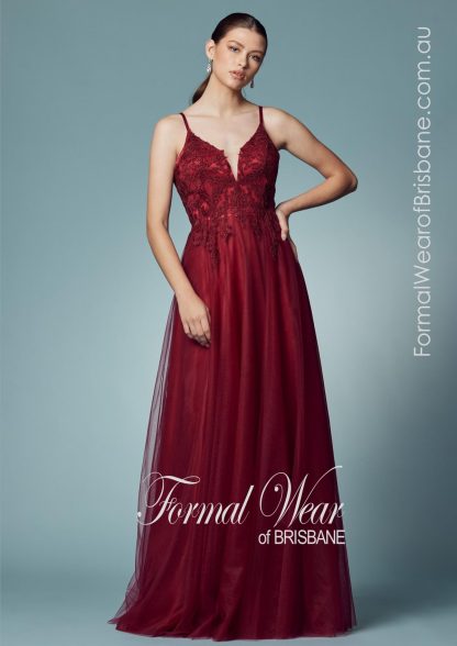 Nerissa Burgundy LTD Clearance S A L E ! In Store Today or 7 Day Delivery Formal Dresses Online Australia