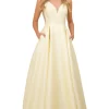 Yellow Satin Aline LTD Clearance S A L E ! In Store Today or 7 Day Delivery Formal Dresses Online Australia