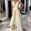 Yellow Satin Aline LTD Clearance S A L E ! In Store Today or 7 Day Delivery Formal Dresses Online Australia